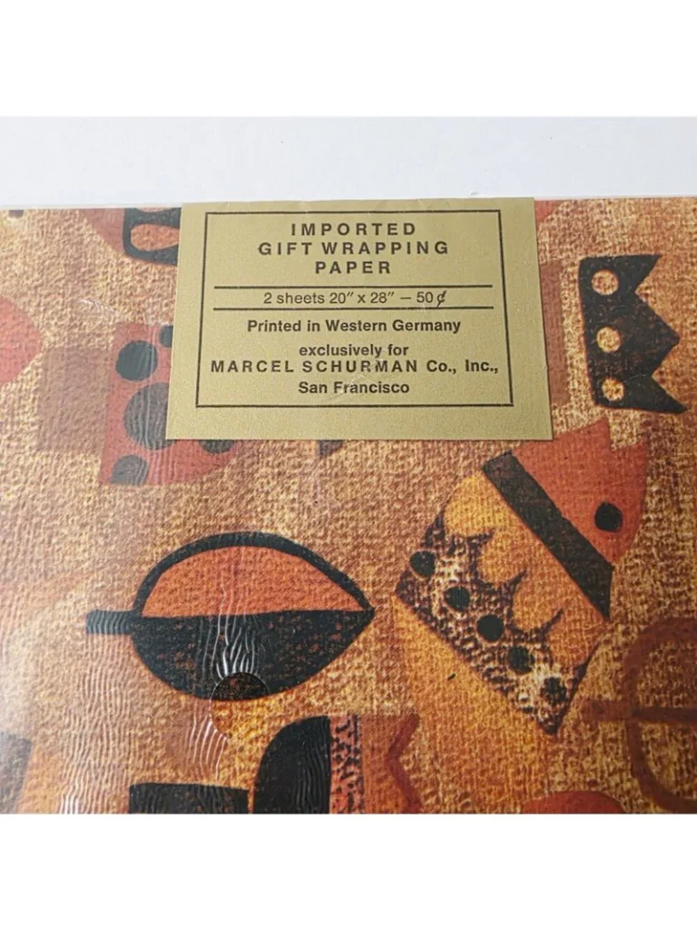 VTG HTF RARE MCM Imported Marcel Schuramn Birds Crowns Abstract Gift Wrap DIY